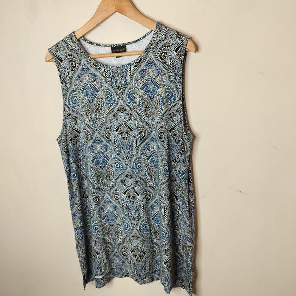 J Jill Wearever Collection Tunic Tank Top Floral Paisley - Picture 4 of 11